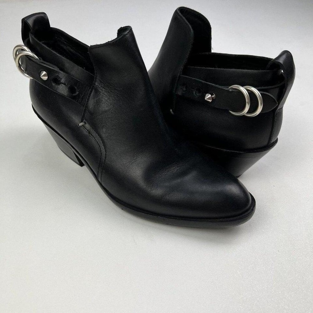 Rag & Bone Black Leather Bootie Goodyear Neolite Womens Boot Size 36.5 US 6.5